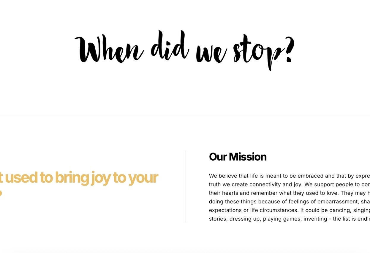 When Did We Stop - Non-Profit